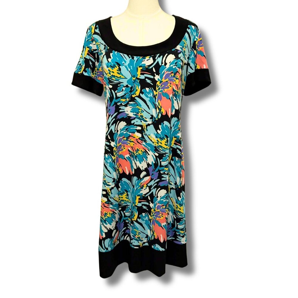 Tiana B Vacation Coastal Cruise Abstract Print Dress | Size M
